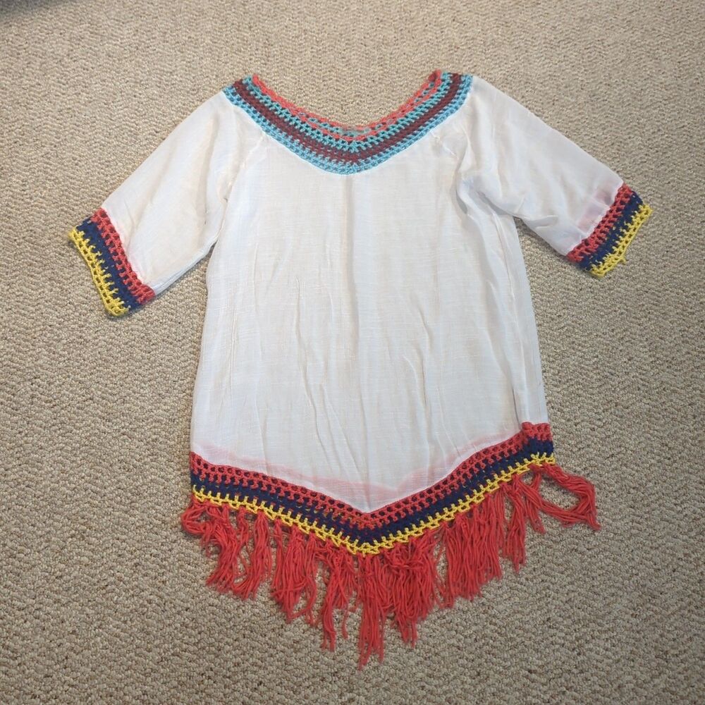 CUPSHE Crochet Swimsuit Cover Up Fringe Colorful Midi Beach Dress Resort
